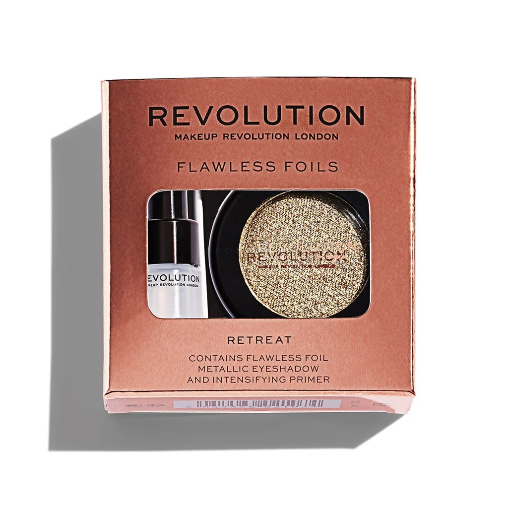 Makeup Revolution Flawless Foils Metaliczny cień do powiek + baza Retreat (5057566021135)