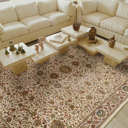 7' X 10' Ivory And Green Oriental Area Rug-5