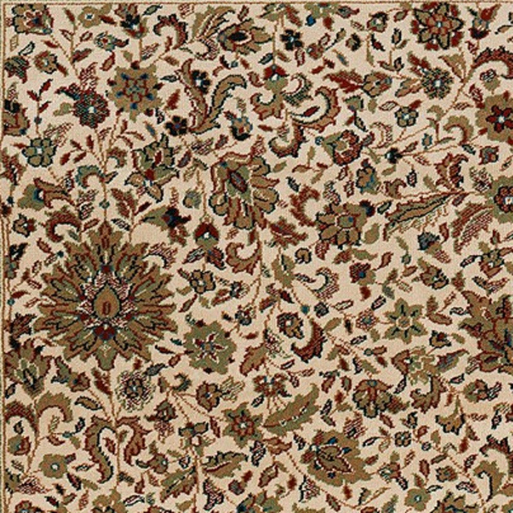 7' X 10' Ivory And Green Oriental Area Rug-4